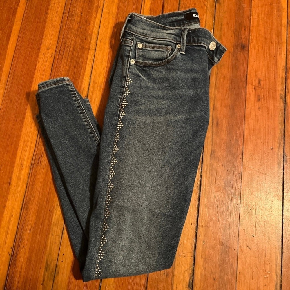 Express Blue Ankle Cropped Jeans